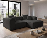 Designer Ecksofa Reno in Bouclé – Anthrazit – Rechts