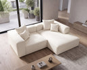 Designer Ecksofa Reno in Bouclé – Weiß – Rechts