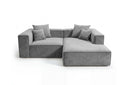 Designer Ecksofa Reno in Samt – Grau – Rechts