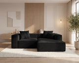Designer Ecksofa Reno in Samt – Schwarz – Rechts
