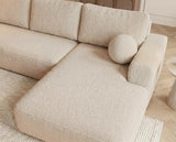 Designer Ecksofa Vanto in Bouclé – Beige – Rechts