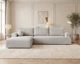 Designer Ecksofa Vanto in Bouclé – Sand – Links