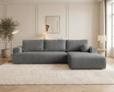 Designer Ecksofa Vanto in Bouclé – Grau – Rechts