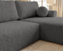 Designer Ecksofa Vanto in Bouclé – Grau – Rechts