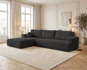 Designer Ecksofa Vanto in Bouclé – Anthrazit – Links