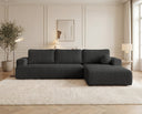 Designer Ecksofa Vanto in Bouclé – Anthrazit – Rechts