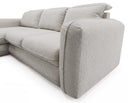 Designer Ecksofa Tino in Strukturstoff – Hellgrau – Links