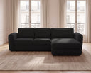Designer Ecksofa Tino in Strukturstoff – Schwarz – Rechts