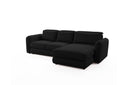 Designer Ecksofa Tino in Strukturstoff – Schwarz – Rechts