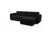 Designer Ecksofa Tino in Strukturstoff – Schwarz – Rechts