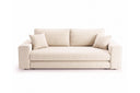 Designer 3 Sitzer Sofa Nilo in Samt mit Schlaffunktion & Stauraum – Beige