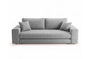 Designer 3 Sitzer Sofa Nilo in Samt mit Schlaffunktion & Stauraum – Grau