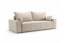 Designer 3 Sitzer Sofa Rego in Samt mit Schlaffunktion & Stauraum – Beige
