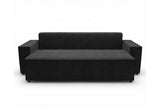 Designer 3 Sitzer Sofa Rego in Samt mit Schlaffunktion & Stauraum – Schwarz