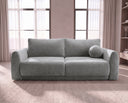 Designer 3 Sitzer Sofa Nora in Samt mit Schlaffunktion & Stauraum – Grau