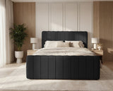 Boxspringbett Elin Samt mit Stauraum – Schwarz