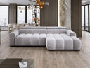 Designer corner sofa Amalfi in velvet with electric seat extension