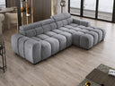Designer corner sofa Amalfi in velvet with electric seat extension