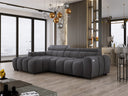 Designer corner sofa Amalfi in velvet with electric seat extension