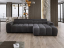 Designer corner sofa Amalfi in velvet with electric seat extension
