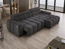 Designer corner sofa Amalfi in velvet with electric seat extension