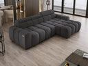 Designer corner sofa Amalfi in velvet with electric seat extension