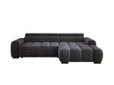 Designer corner sofa Amalfi in velvet with electric seat extension