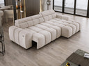 Designer corner sofa Amalfi in velvet with electric seat extension