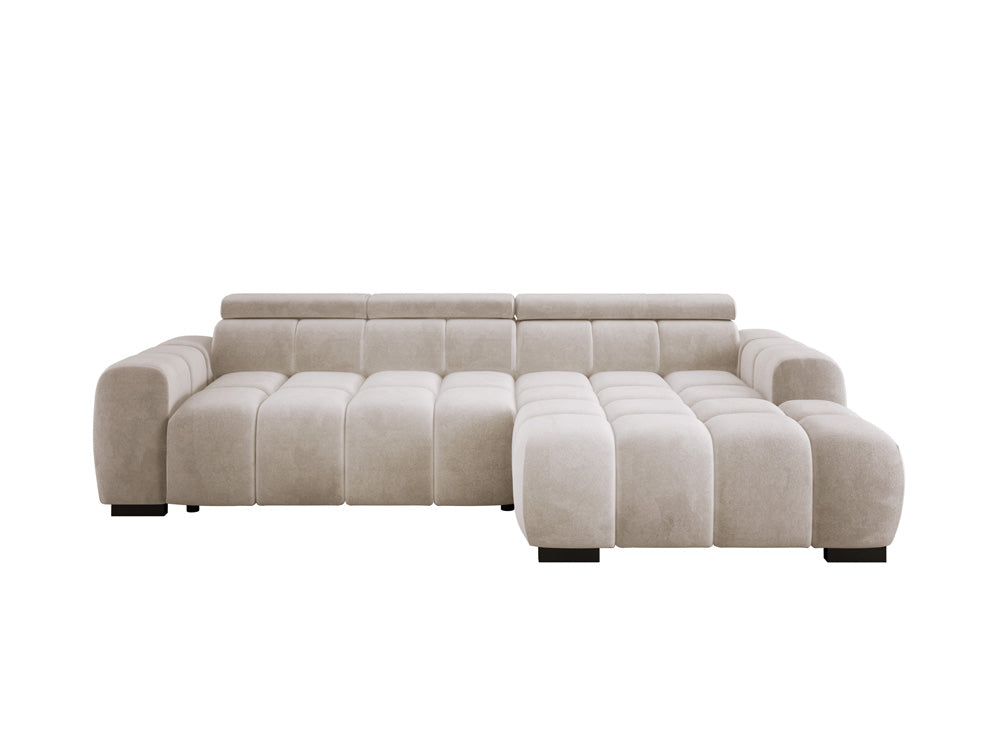 Designer sofa Amalfi in velvet with electric seat extension