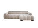 Designer corner sofa Amalfi in velvet with electric seat extension