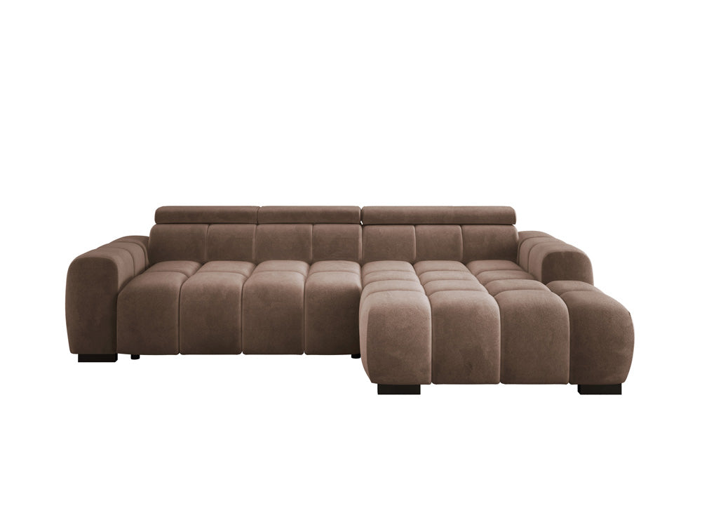 Designer sofa Amalfi in velvet with electric seat extension
