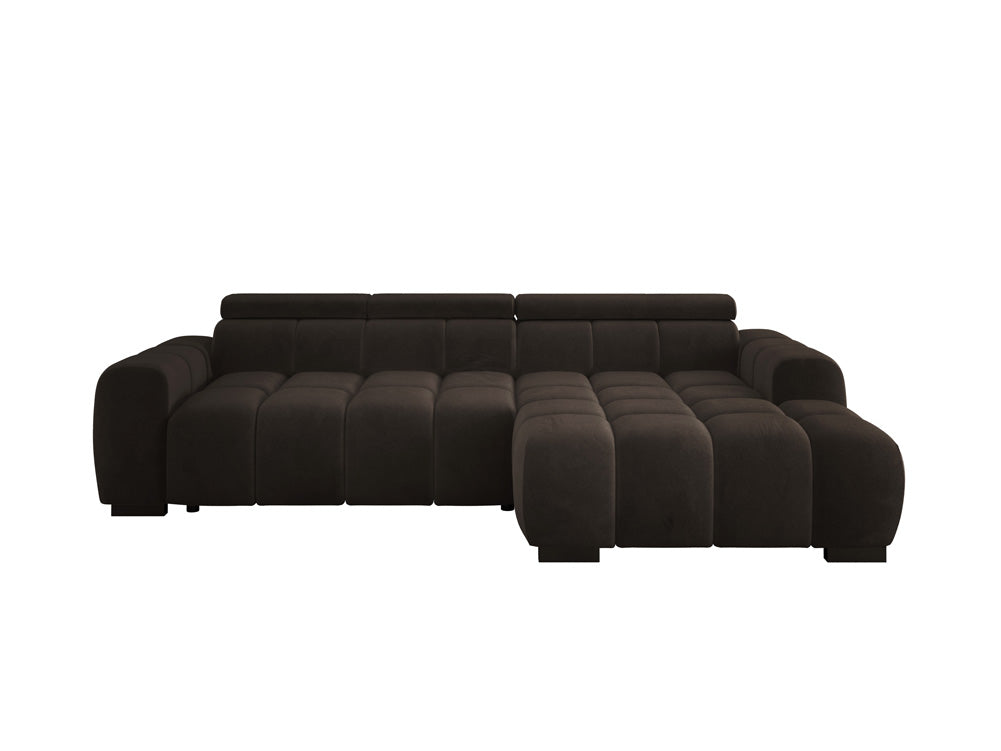 Designer sofa Amalfi in velvet with electric seat extension