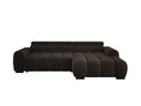 Designer corner sofa Amalfi in velvet with electric seat extension