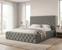 Designer Polsterbett Siena in Samt – Grau