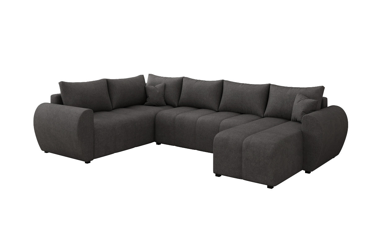 Designer Sofa Sorella U mit Schlaf- und Klappfunktion in Stoff