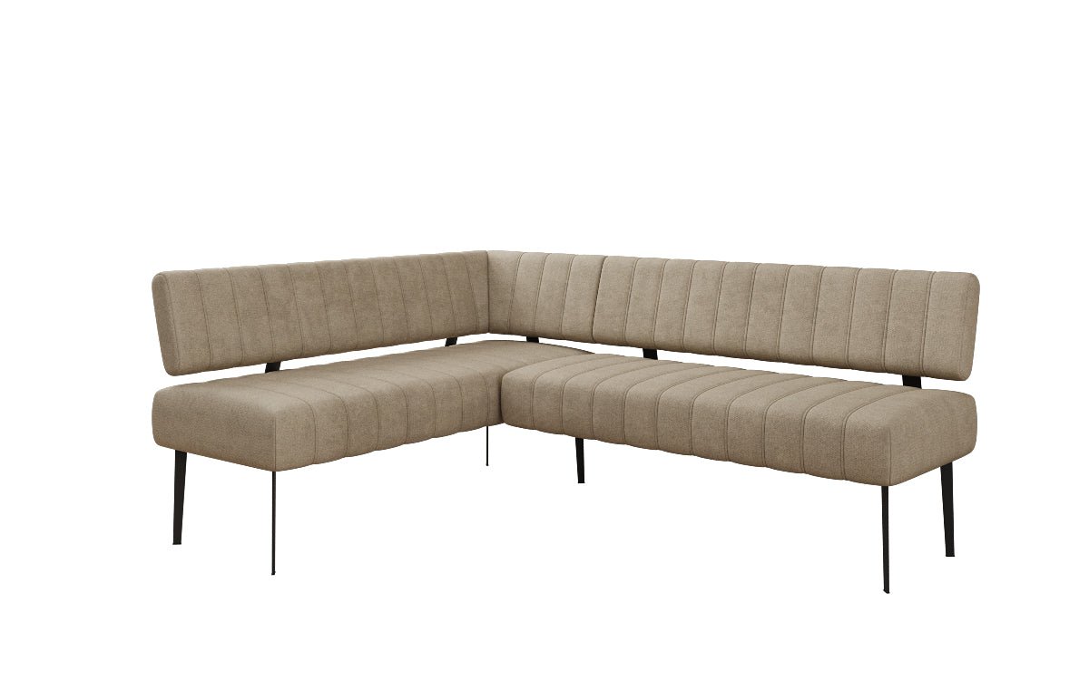 Upholstered Montero Dining Bench in Durable Fabric with Metal Legs