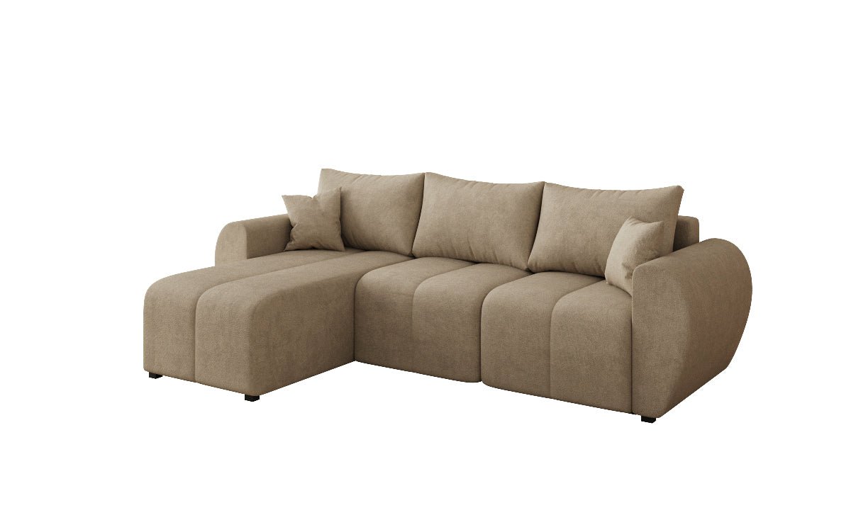 Designer Sofa Sorella L mit Schlaf- und Klappfunktion in Stoff