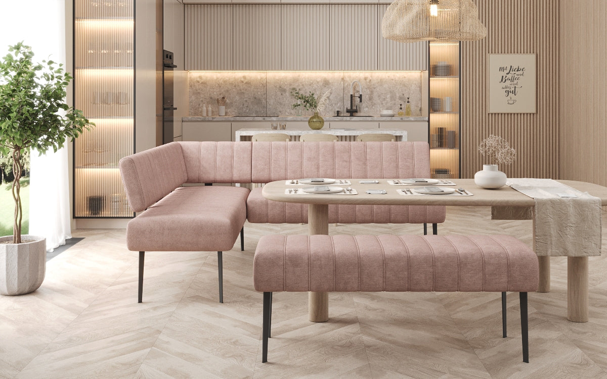 Essbank-Set Montero aus robustem Stoff mit Metallbeinen