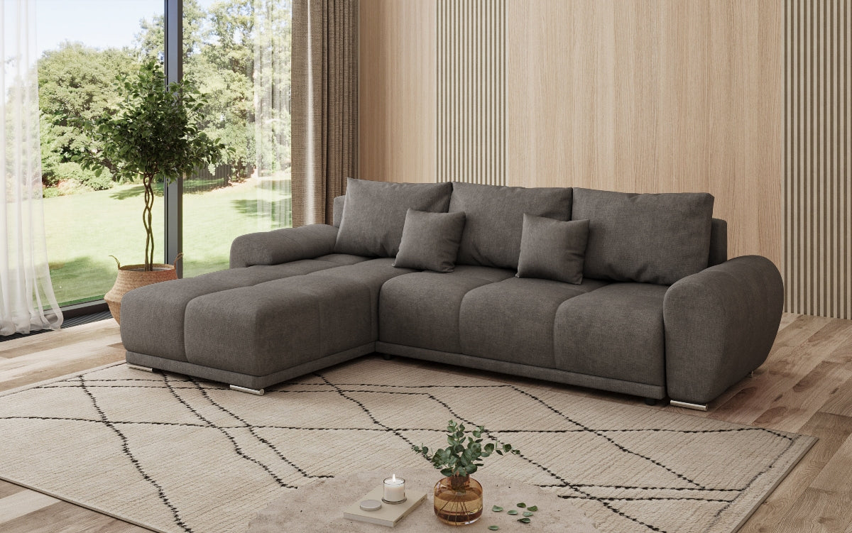 Designer Sofa Leni L mit Schlaf- und Klappfunktion in Stoff