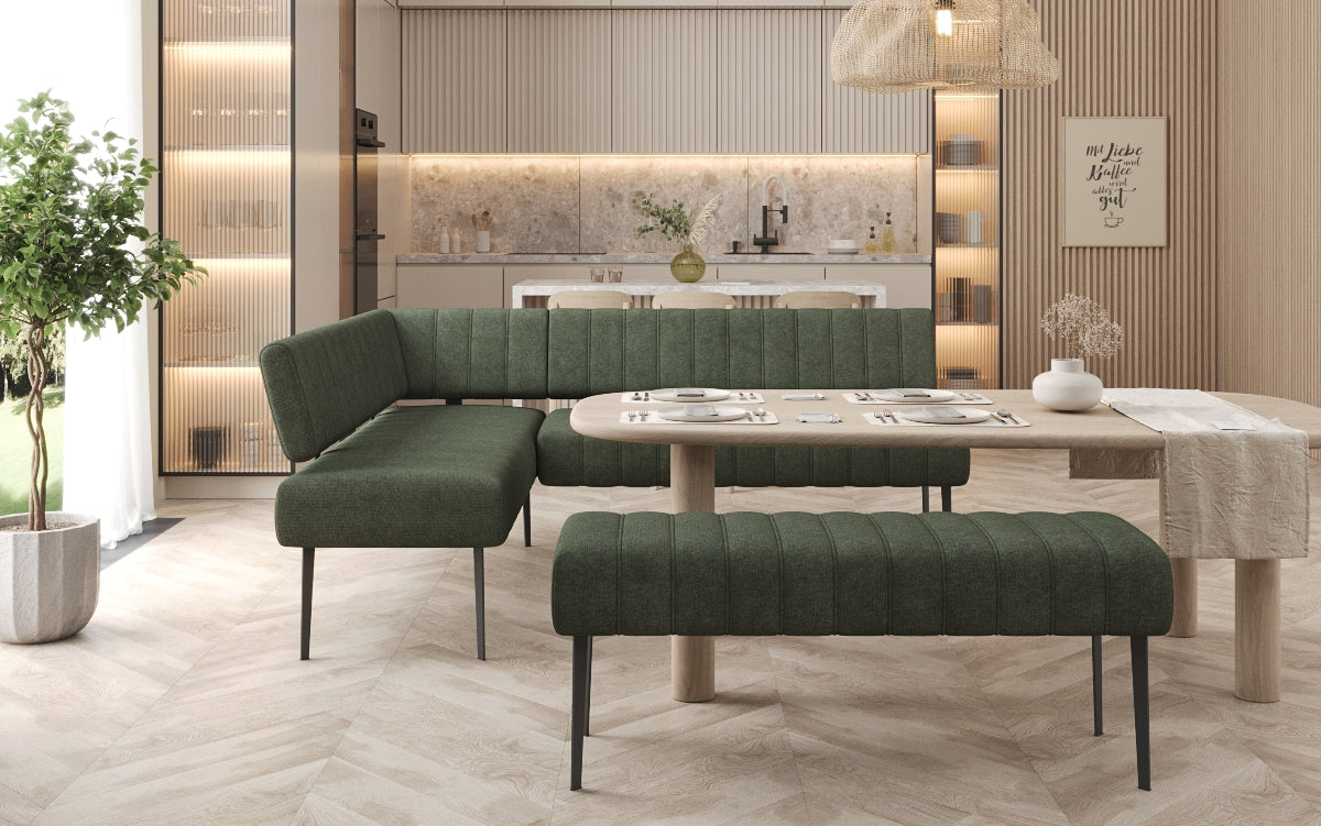 Essbank-Set Montero aus robustem Stoff mit Metallbeinen