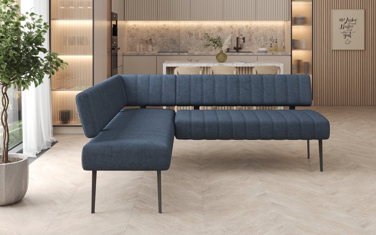 Upholstered Montero Dining Bench in Durable Fabric with Metal Legs