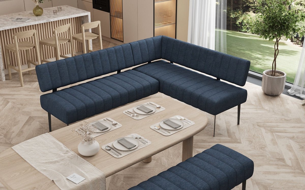 Essbank-Set Montero aus robustem Stoff mit Metallbeinen