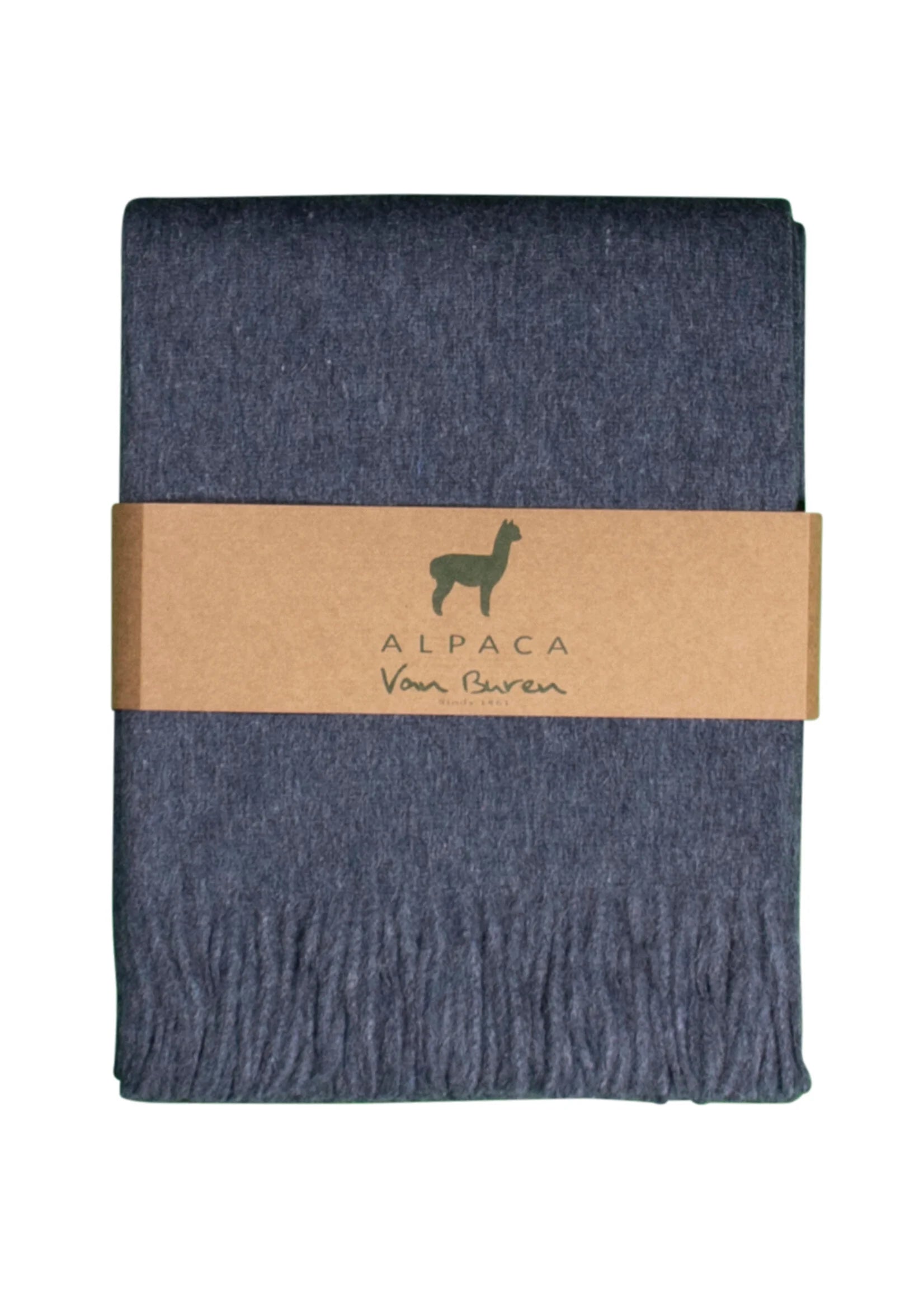 Alpaca bedspread Signe - pure alpaca wool in Blue - 200x150 cm