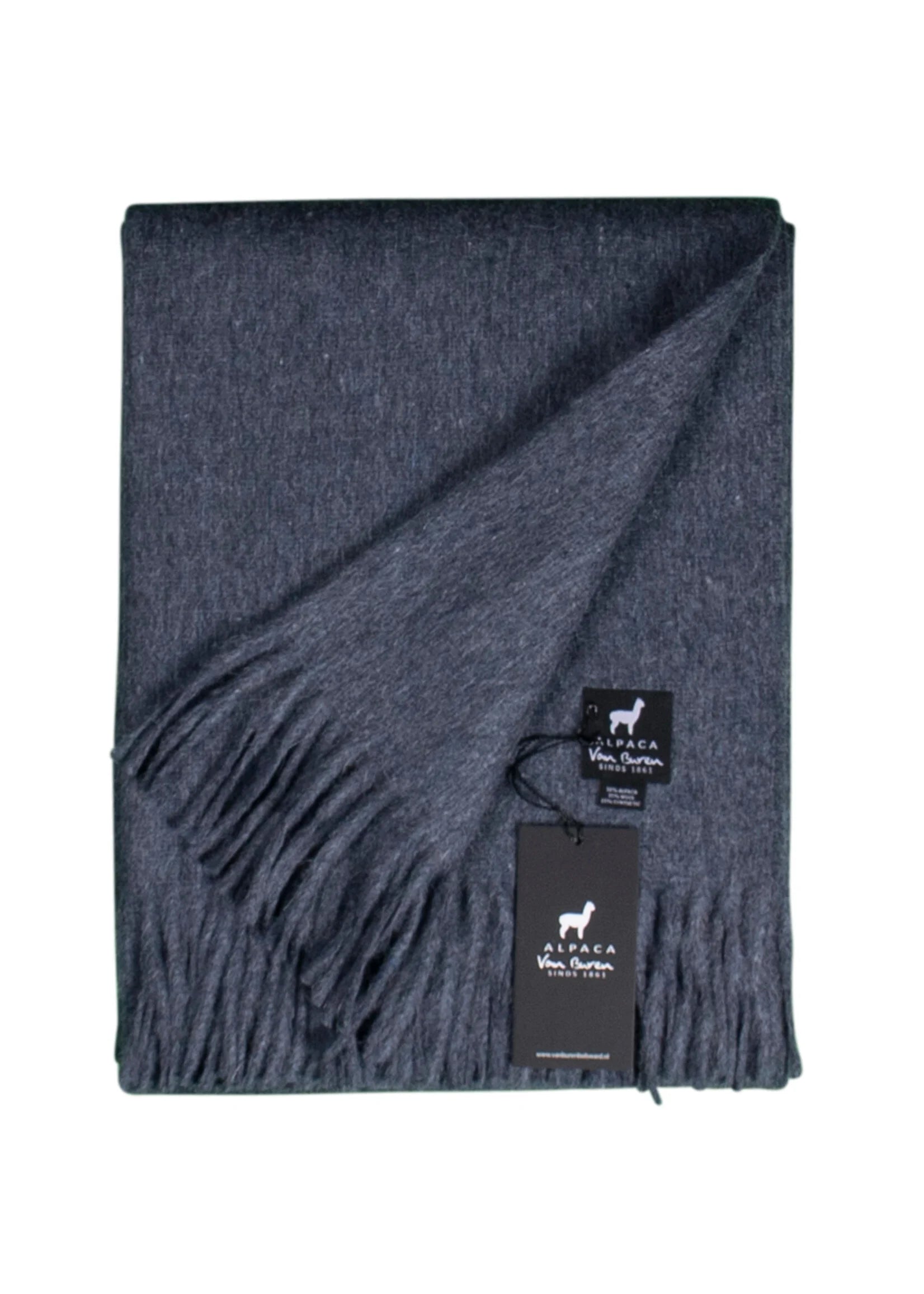 Alpaca bedspread Signe - pure alpaca wool in Blue - 200x150 cm