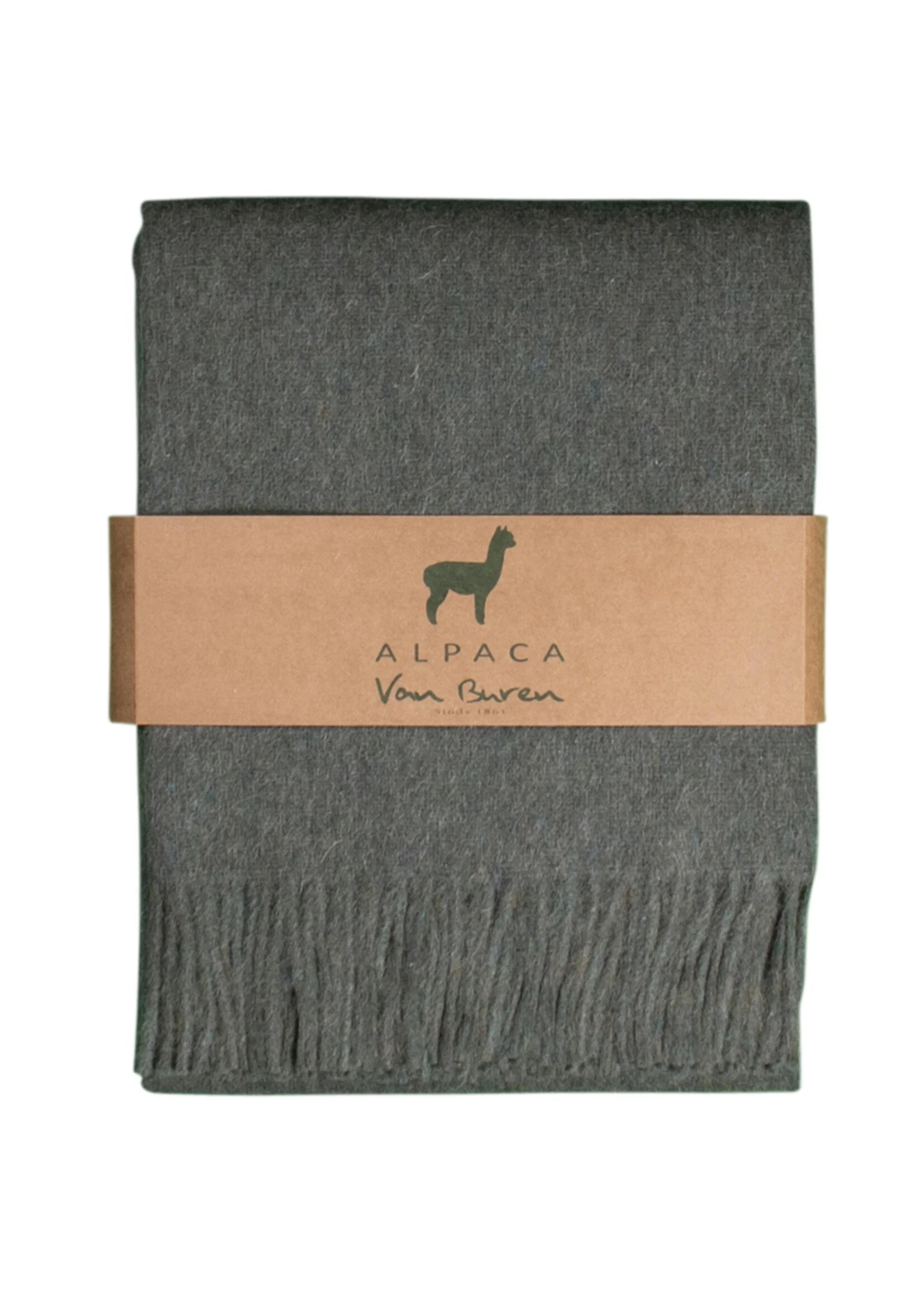 Alpaca bedspread Freja - pure alpaca wool in Green - 200x150 cm