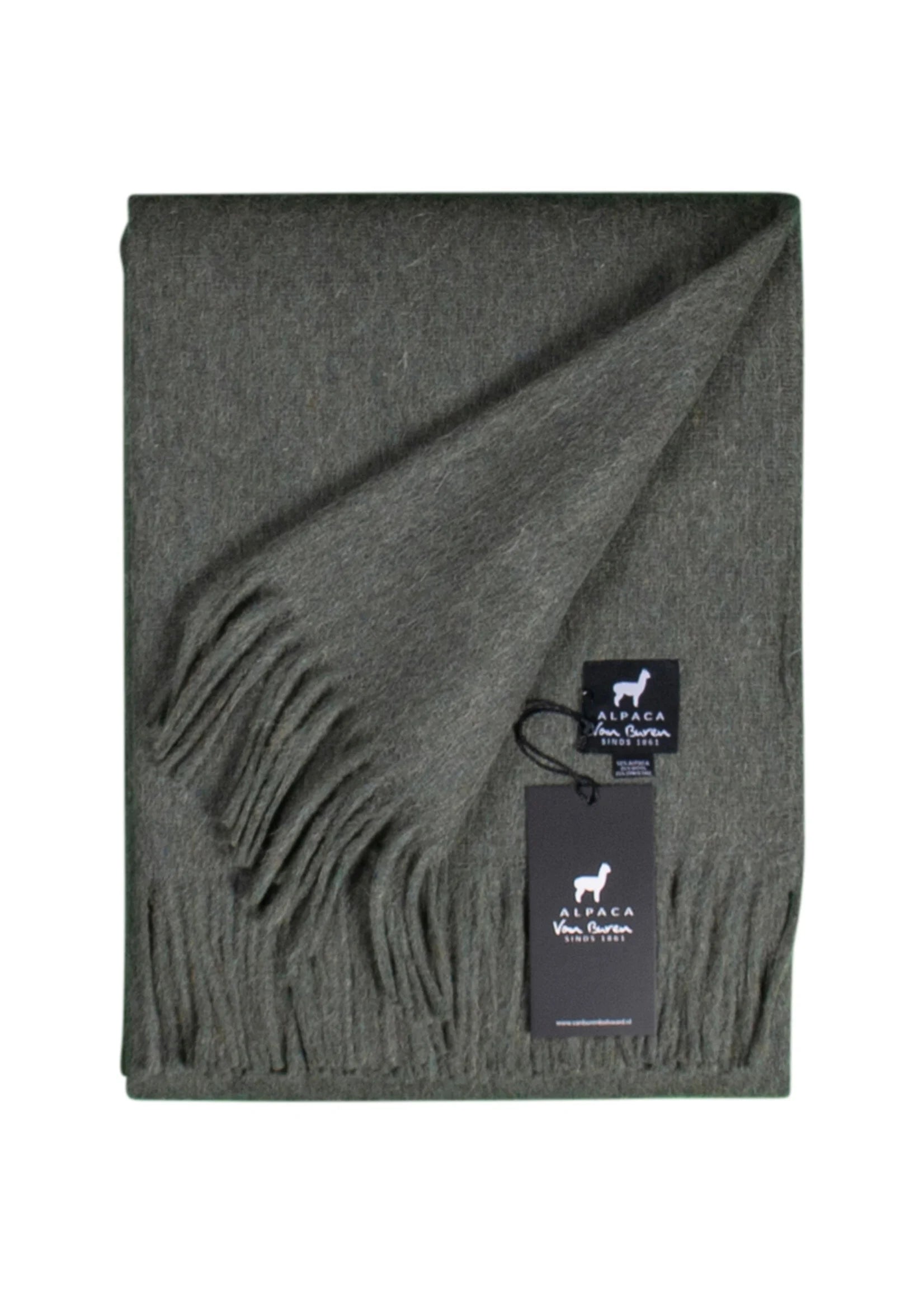 Alpaca bedspread Freja - pure alpaca wool in Green - 200x150 cm