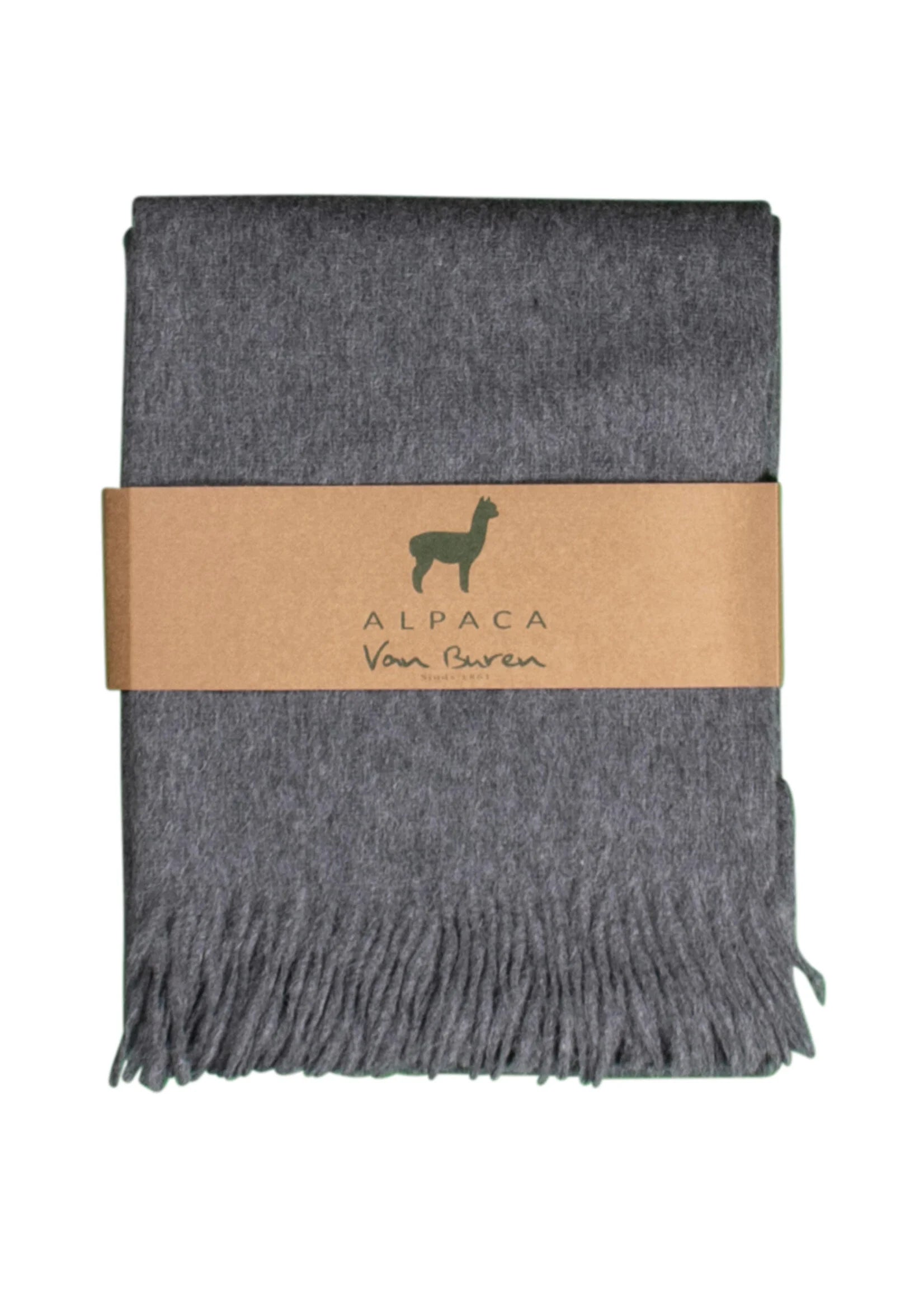 Alpaca bedspread Liva - pure alpaca wool in Gray - 200x150 cm