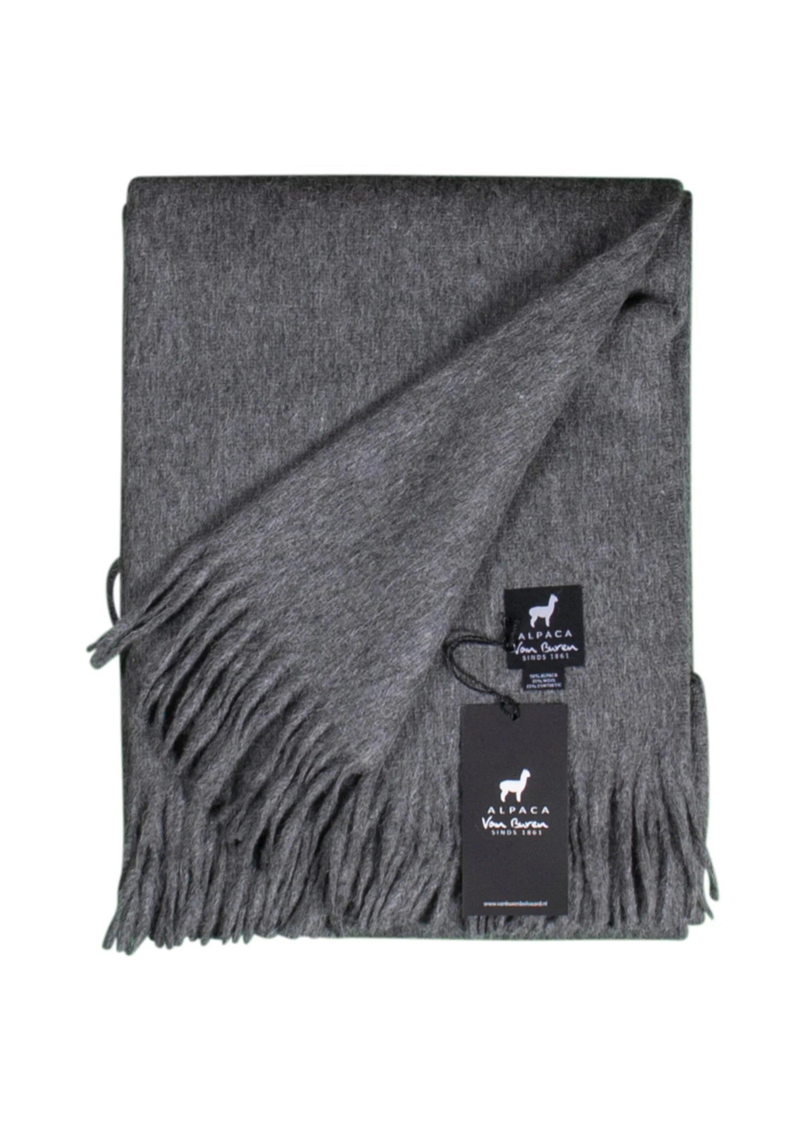 Alpaca bedspread Liva - pure alpaca wool in Gray - 200x150 cm