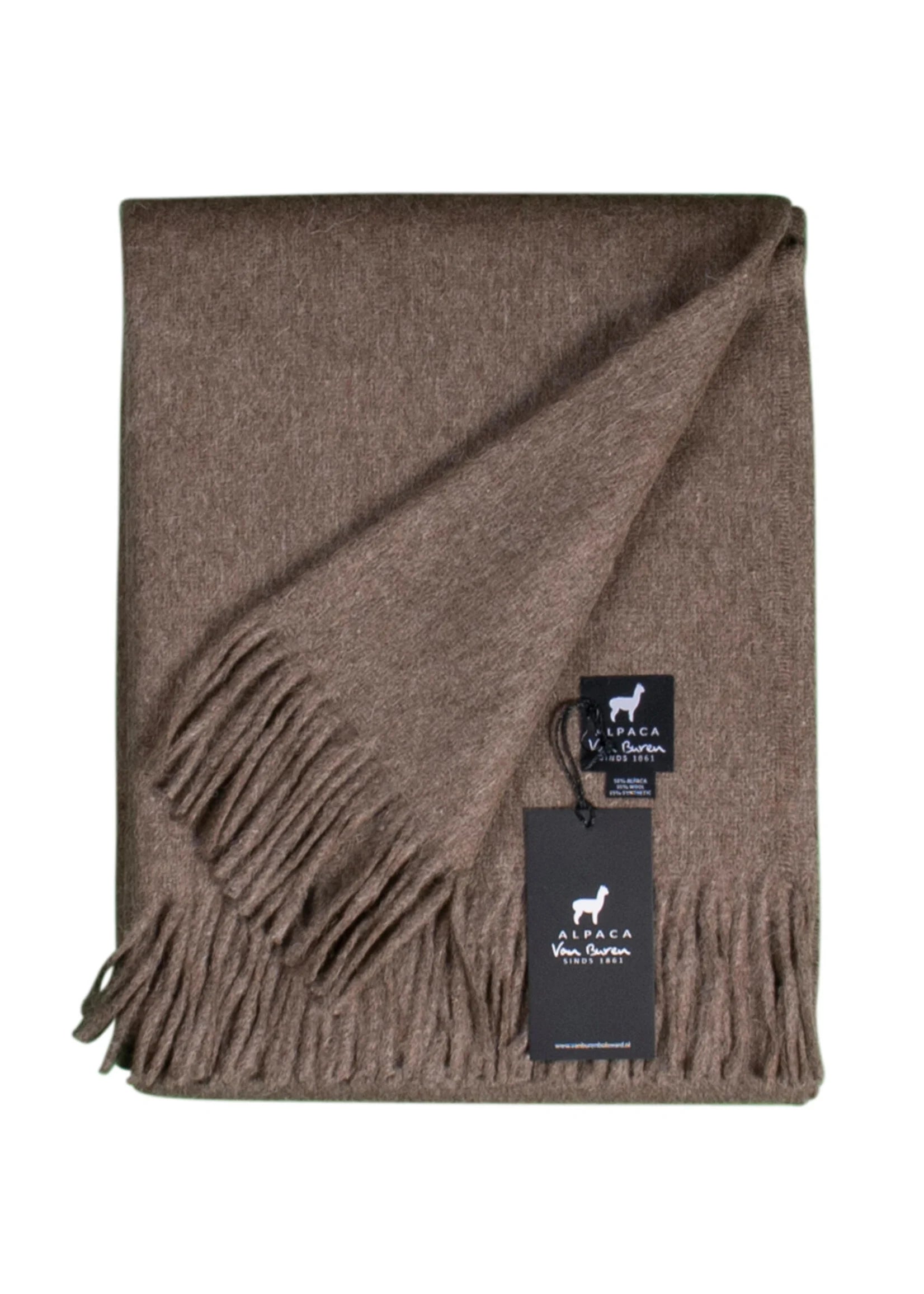 Alpaca Bedspread Arla - Pure Alpaca Wool in Brown - 200x150 cm