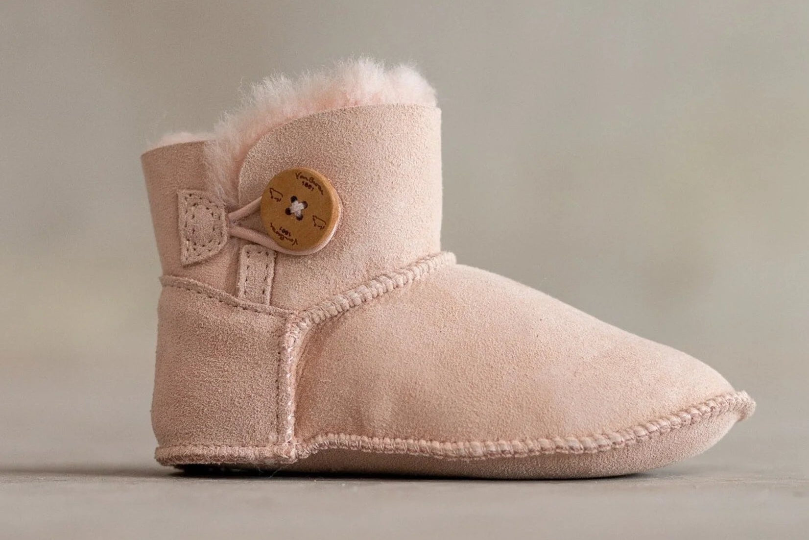 Sheepskin Children's House Slippers Elin – Genuine Sheepskin in Camel, Pink & Taupe